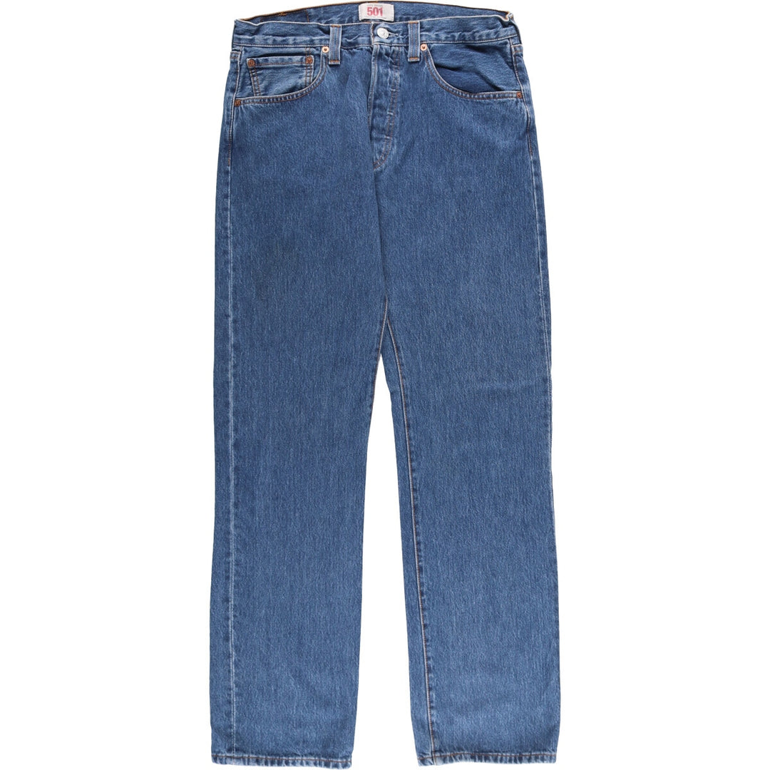 Levi's 501 STRAIGHT LEG BUTTON-FLY Euro model straight denim pants for men, equivalent to w31 cotton blue type Vintage Second Hand