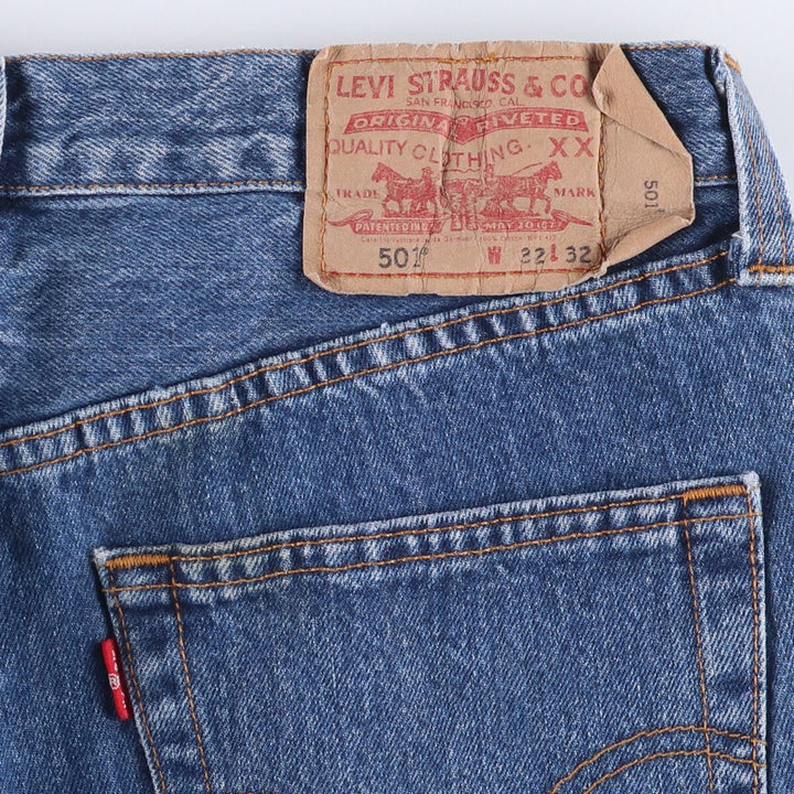 Levi's 501 STRAIGHT LEG BUTTON-FLY Euro model straight denim pants for men, equivalent to w31 cotton blue type Vintage Second Hand
