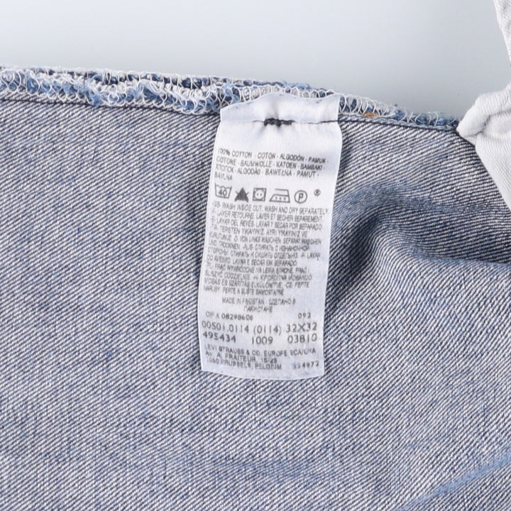 Levi's 501 STRAIGHT LEG BUTTON-FLY Euro model straight denim pants for men, equivalent to w31 cotton blue type Vintage Second Hand