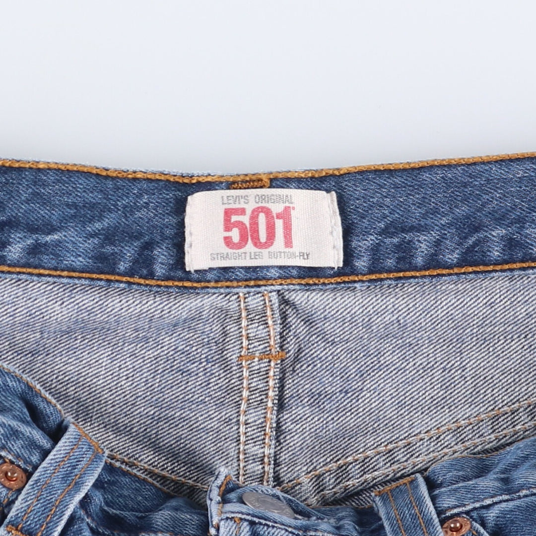 Levi's 501 STRAIGHT LEG BUTTON-FLY Euro model straight denim pants for men, equivalent to w31 cotton blue type Vintage Second Hand