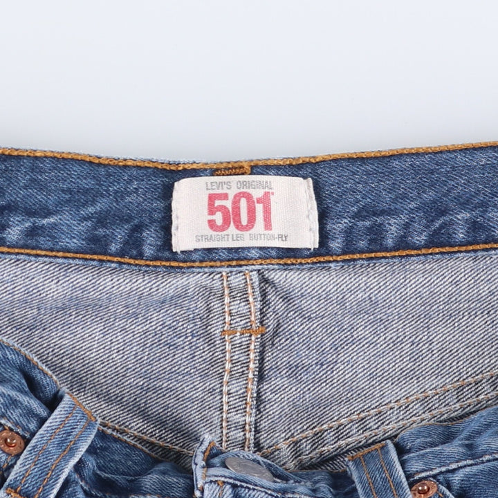 Levi's 501 STRAIGHT LEG BUTTON-FLY Euro model straight denim pants for men, equivalent to w31 cotton blue type Vintage Second Hand