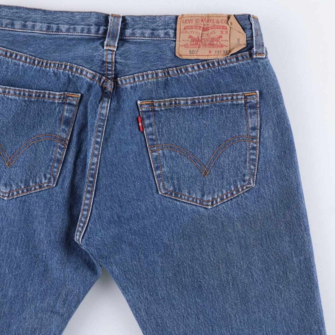 Levi's 501 STRAIGHT LEG BUTTON-FLY Euro model straight denim pants for men, equivalent to w31 cotton blue type Vintage Second Hand
