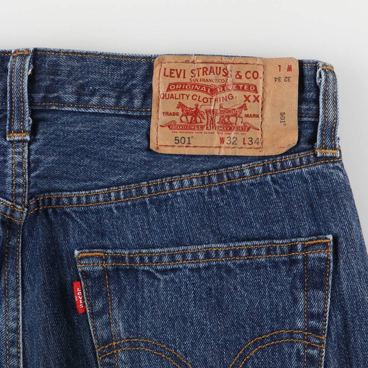 Levi's 501 Straight Leg Button-Fly Denim Pants for Men, W32 equivalent cotton Indigo Vintage Second Hand