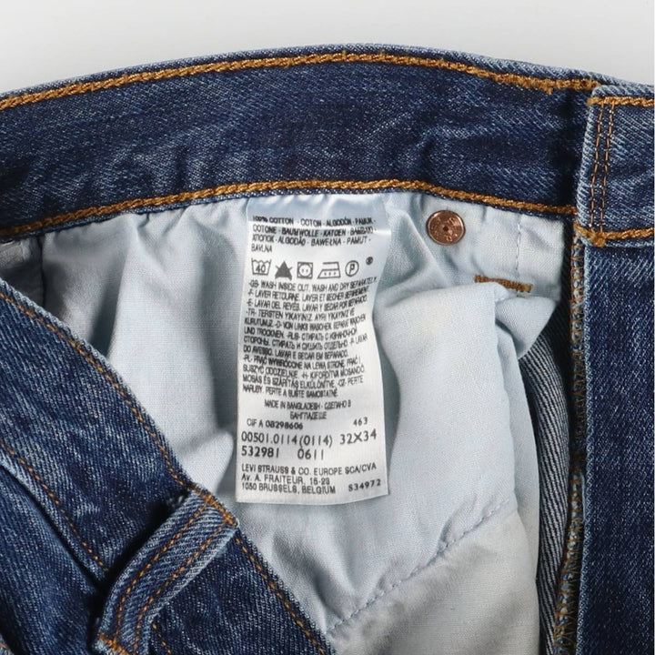 Levi's 501 Straight Leg Button-Fly Denim Pants for Men, W32 equivalent cotton Indigo Vintage Second Hand