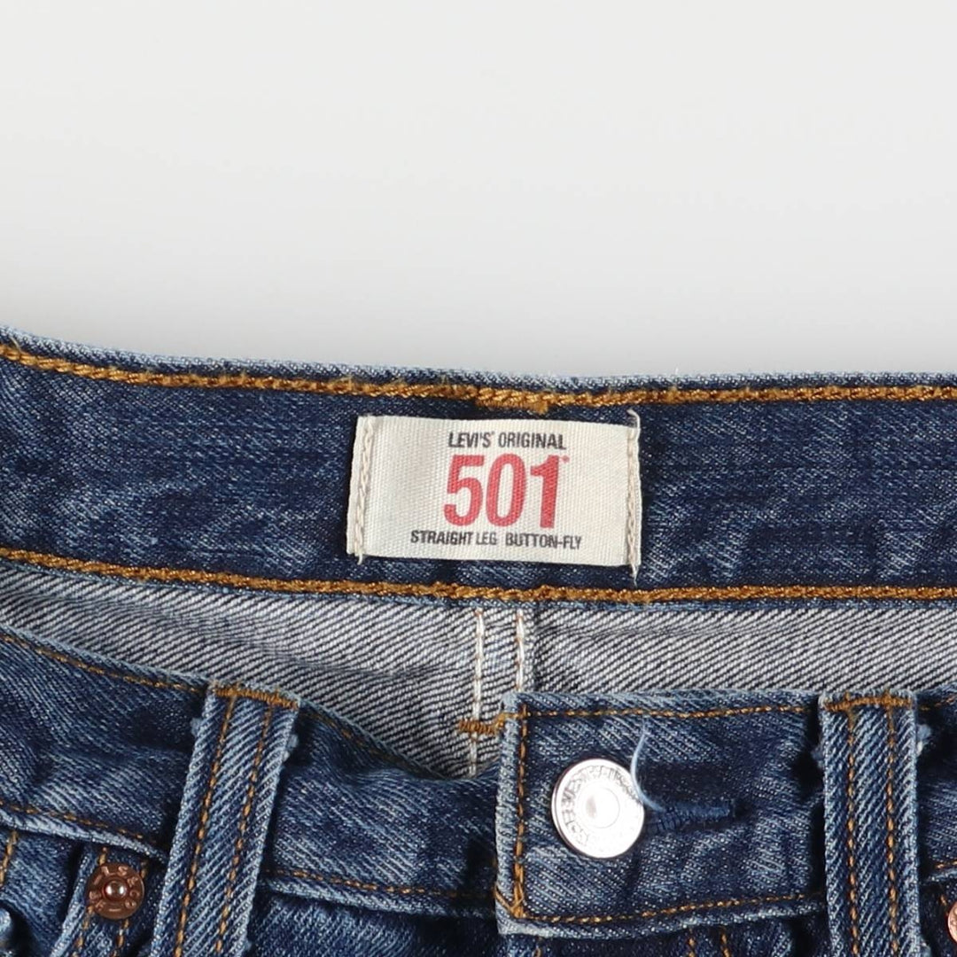 Levi's 501 Straight Leg Button-Fly Denim Pants for Men, W32 equivalent cotton Indigo Vintage Second Hand