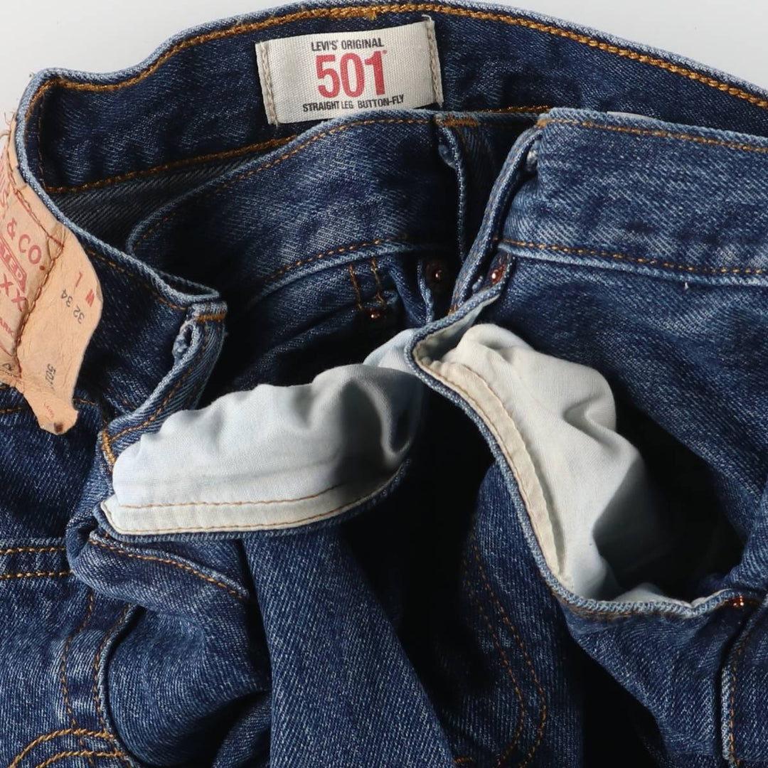Levi's 501 Straight Leg Button-Fly Denim Pants for Men, W32 equivalent cotton Indigo Vintage Second Hand