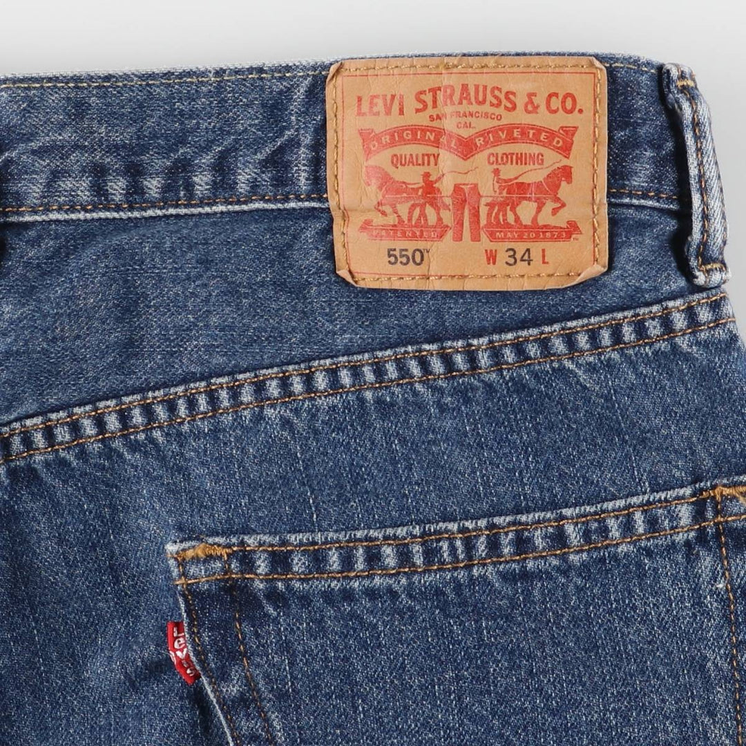 Levi's 550 denim shorts, half pants, men's size w35 cotton blue type Vintage Second Hand