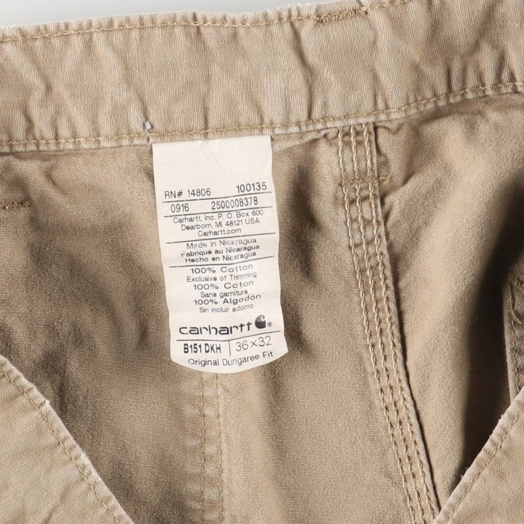 Carhartt Original Dungaree Fit Duck Painter Shorts, Men's, W36 equivalent cotton Beige type Vintage Second Hand