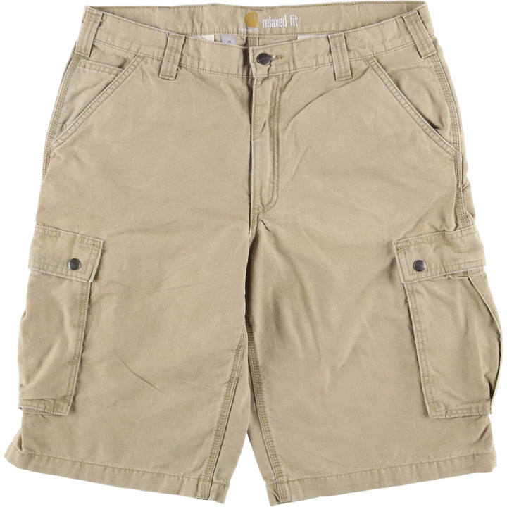 Carhartt Relaxed Fit Duck Cargo Shorts, Men's, W37 cotton Beige type Vintage Second Hand