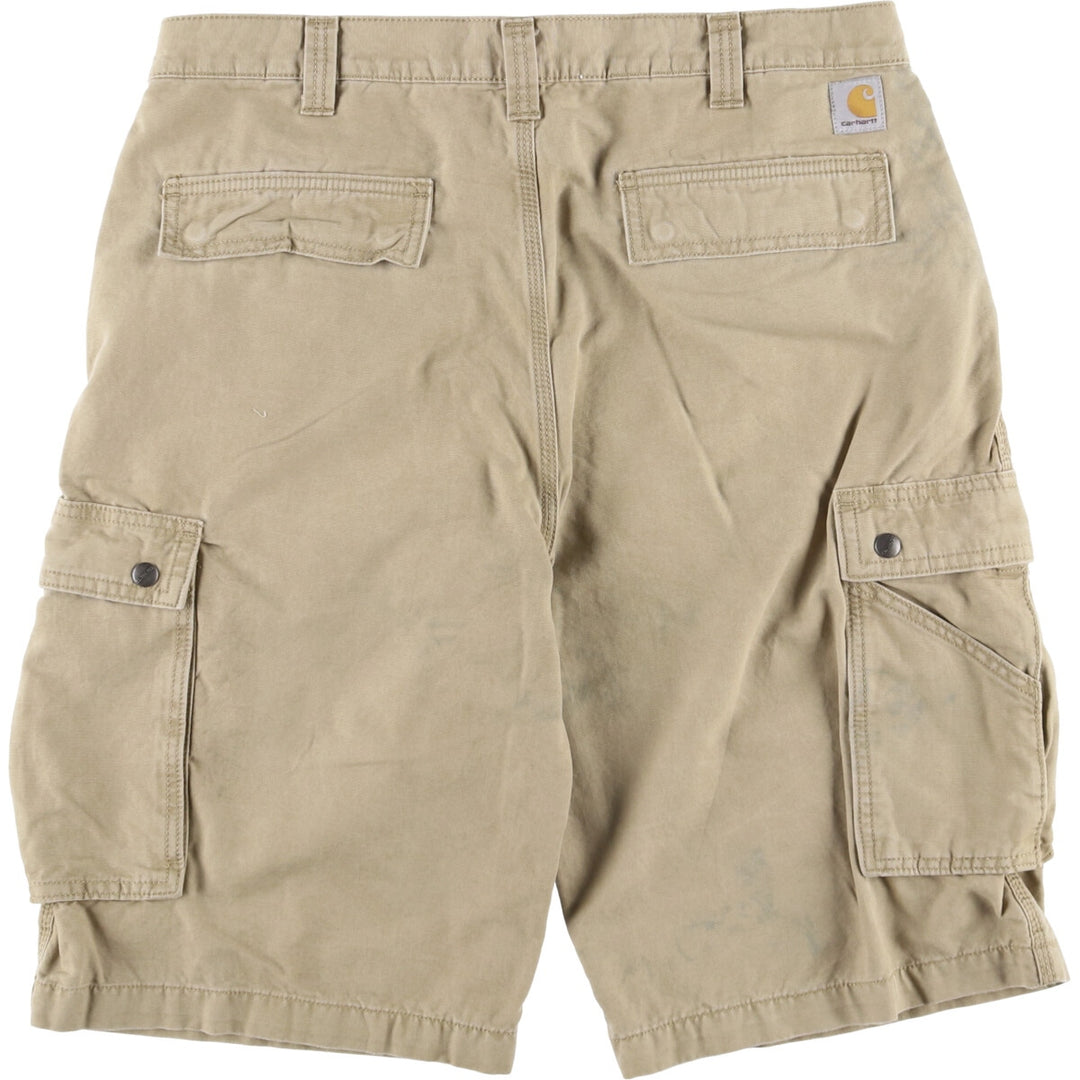 Carhartt Relaxed Fit Duck Cargo Shorts, Men's, W37 cotton Beige type Vintage Second Hand