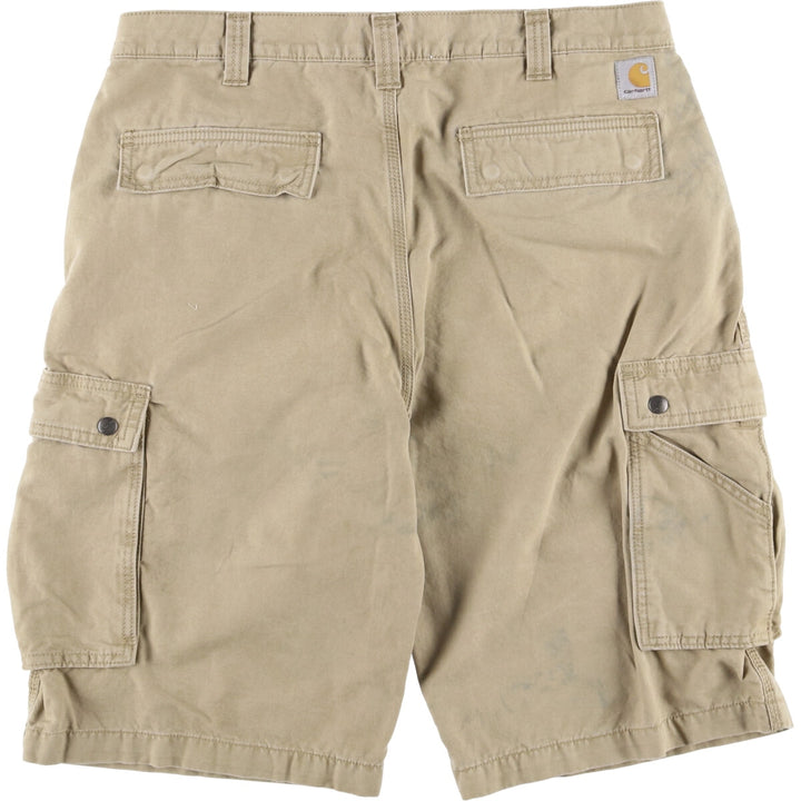 Carhartt Relaxed Fit Duck Cargo Shorts, Men's, W37 cotton Beige type Vintage Second Hand