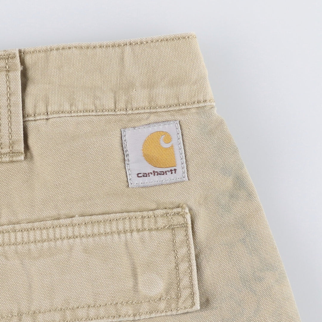 Carhartt Relaxed Fit Duck Cargo Shorts, Men's, W37 cotton Beige type Vintage Second Hand