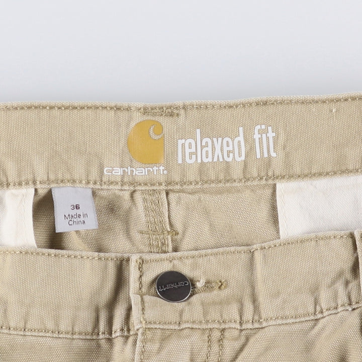 Carhartt Relaxed Fit Duck Cargo Shorts, Men's, W37 cotton Beige type Vintage Second Hand