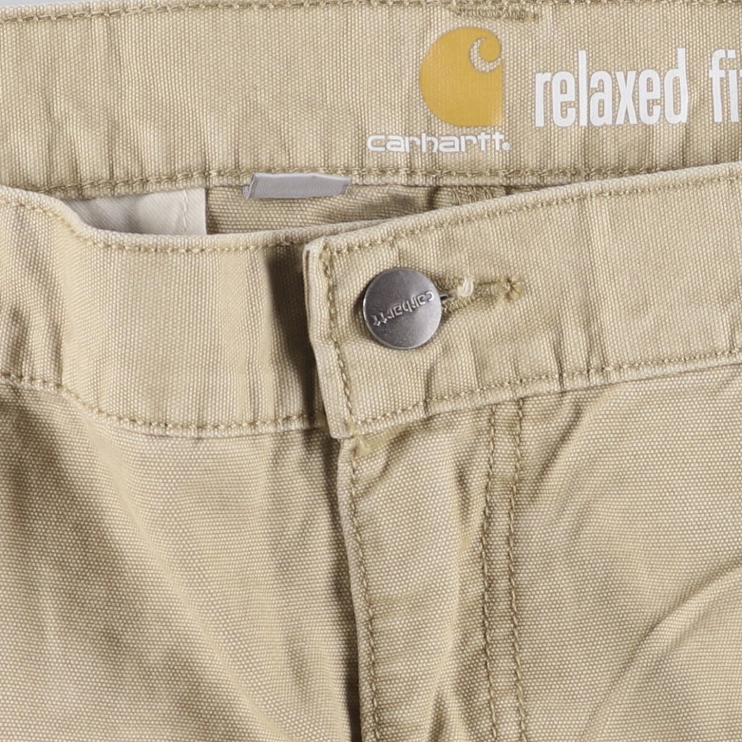 Carhartt Relaxed Fit Duck Cargo Shorts, Men's, W37 cotton Beige type Vintage Second Hand