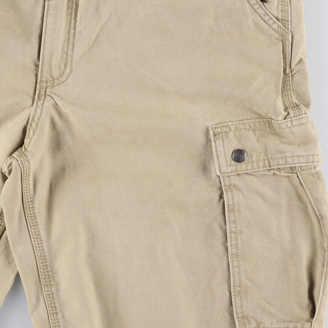 Carhartt Relaxed Fit Duck Cargo Shorts, Men's, W37 cotton Beige type Vintage Second Hand