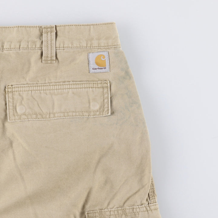 Carhartt Relaxed Fit Duck Cargo Shorts, Men's, W37 cotton Beige type Vintage Second Hand