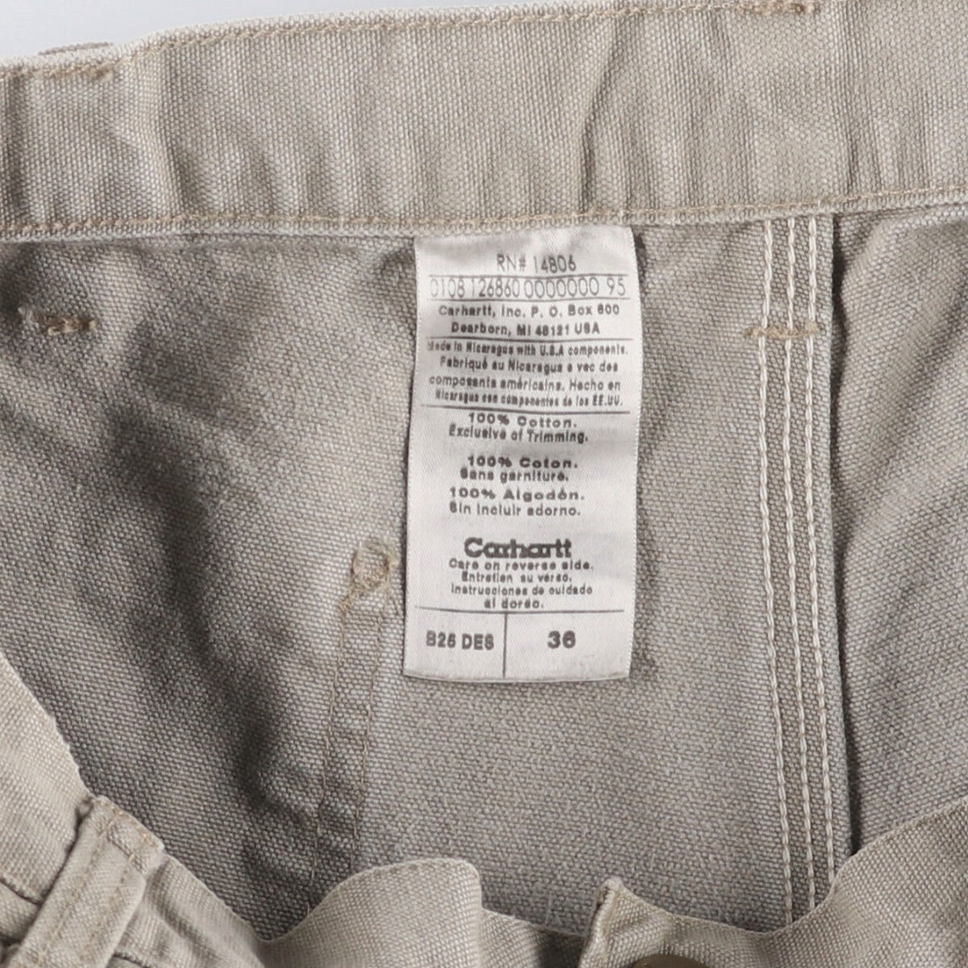 00'S Carhartt Duck Painter Shorts, Men's, W35 cotton Beige type Vintage Second Hand
