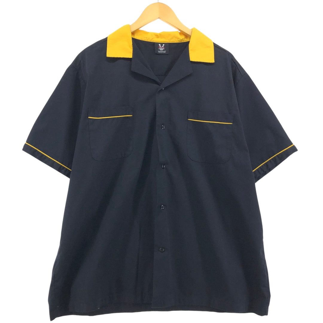 Hilton Bowling Shirt, Box Shirt, Men's XL Size cotton black type Vintage Second Hand