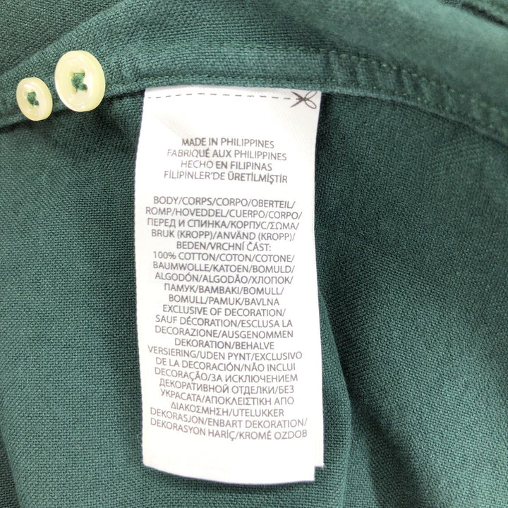 Ralph Lauren Classic Fit Polo Bear short sleeve button down shirt, men's size M cotton green type Vintage Second Hand