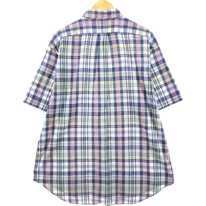 Ralph Lauren Classic Fit Short Sleeve Button Down Check Shirt Men's XL cotton white type Vintage Second Hand