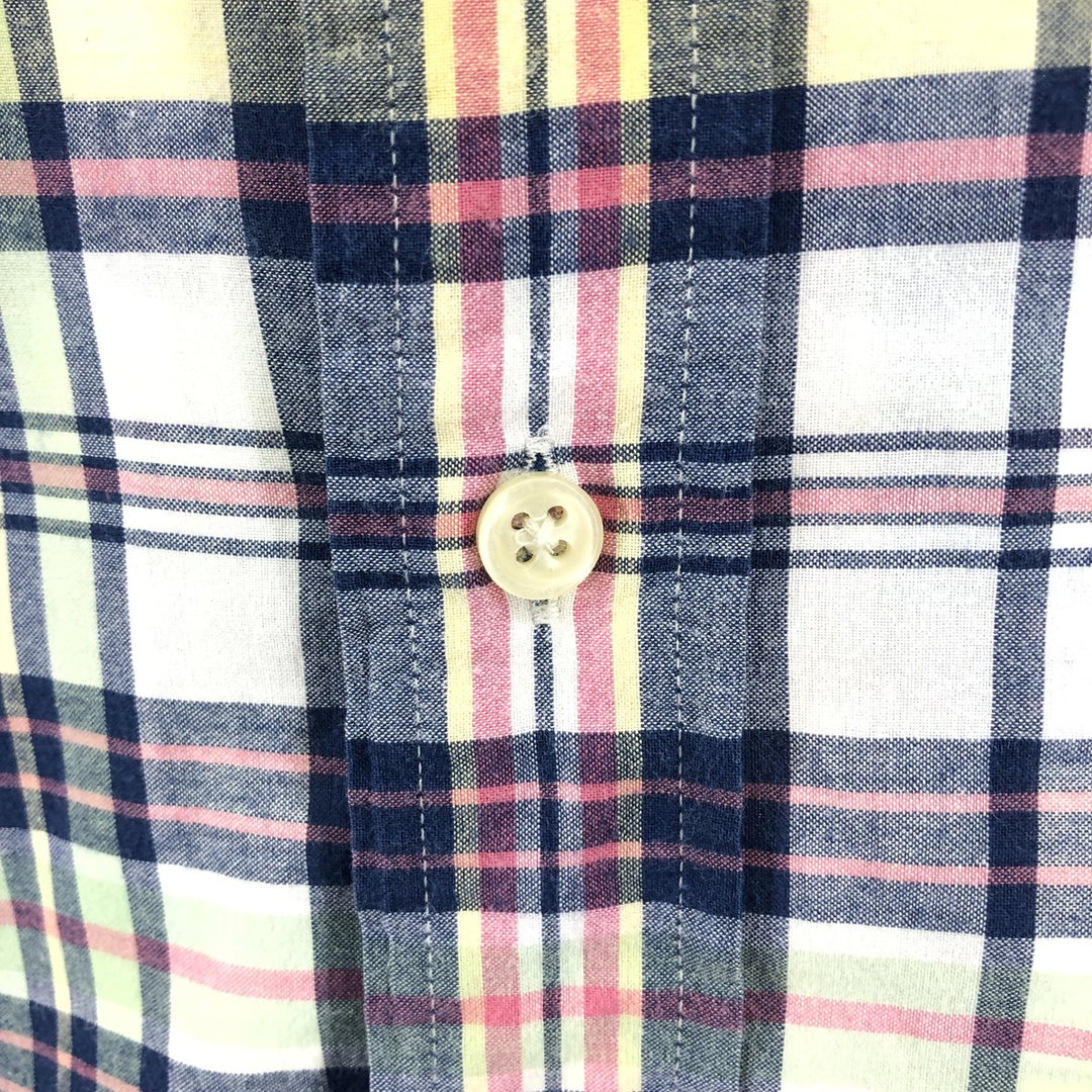 Ralph Lauren Classic Fit Short Sleeve Button Down Check Shirt Men's XL cotton white type Vintage Second Hand