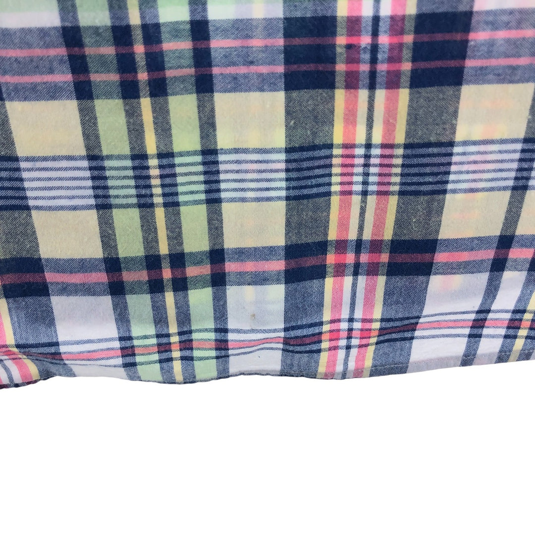 Ralph Lauren Classic Fit Short Sleeve Button Down Check Shirt Men's XL cotton white type Vintage Second Hand