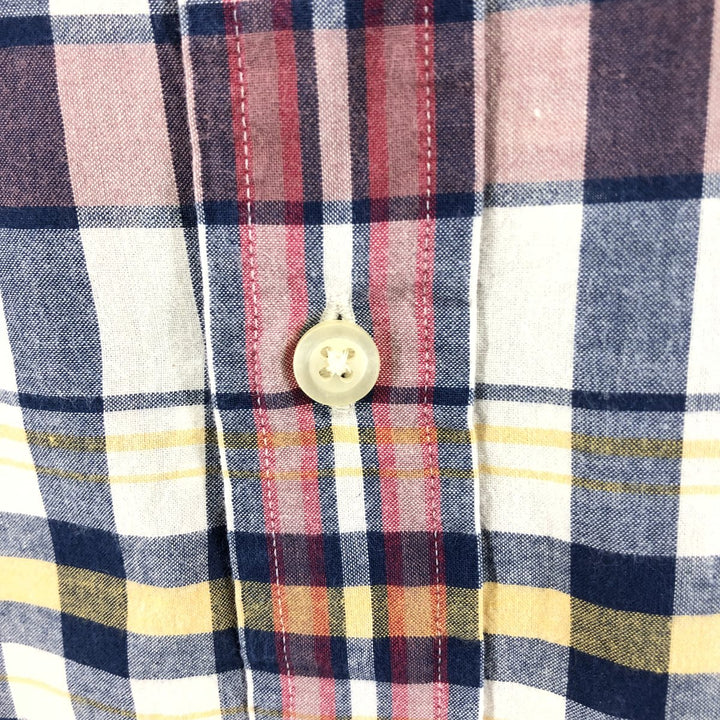 Ralph Lauren Madras Check Short Sleeve Button Down Check Shirt Men's XL cotton white type Vintage Second Hand