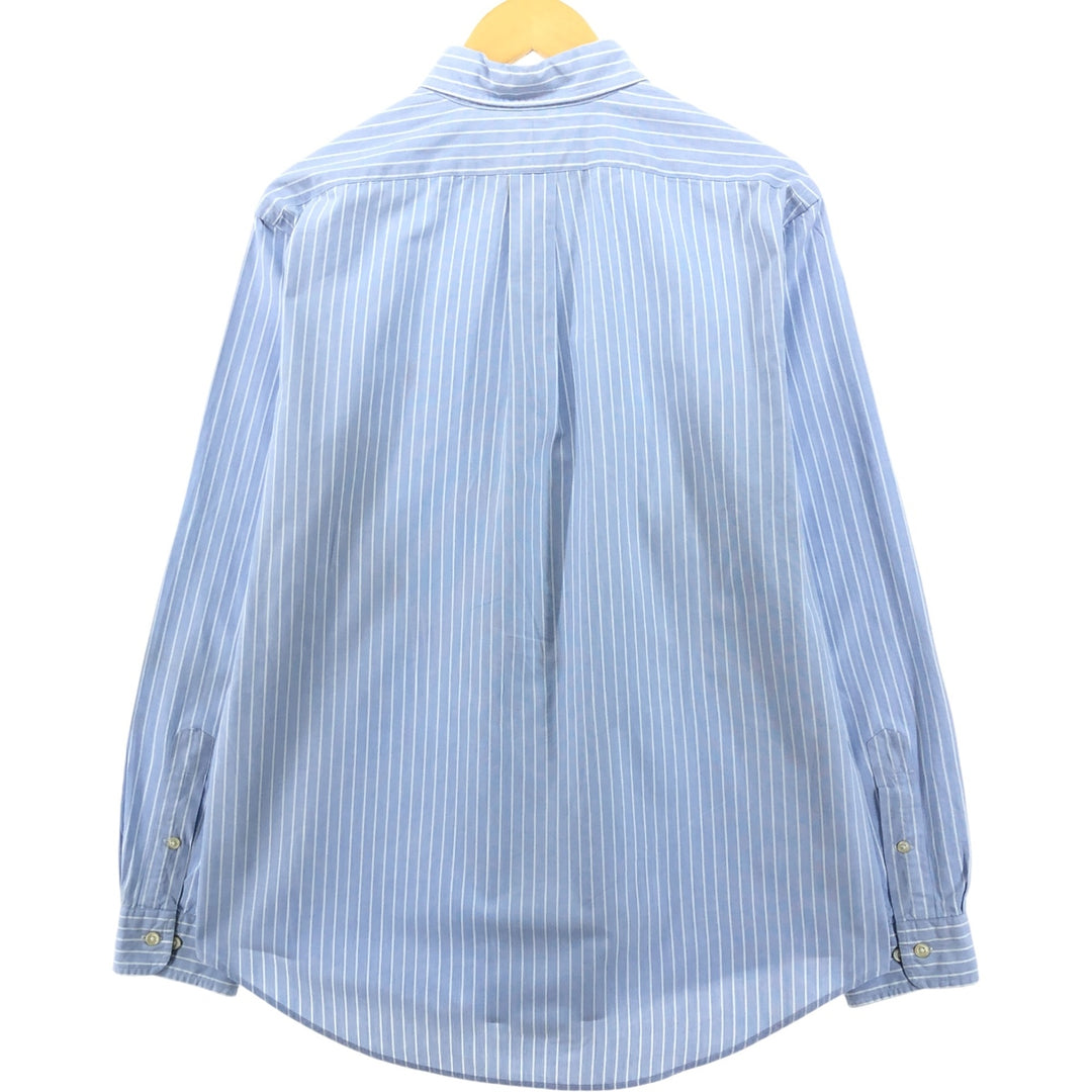 Ralph Lauren CUSTOM FIT long sleeve button down striped shirt men's size L cotton Blue type light blue Vintage Second Hand