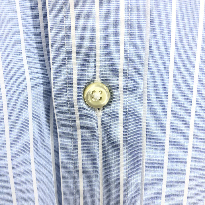 Ralph Lauren CUSTOM FIT long sleeve button down striped shirt men's size L cotton Blue type light blue Vintage Second Hand