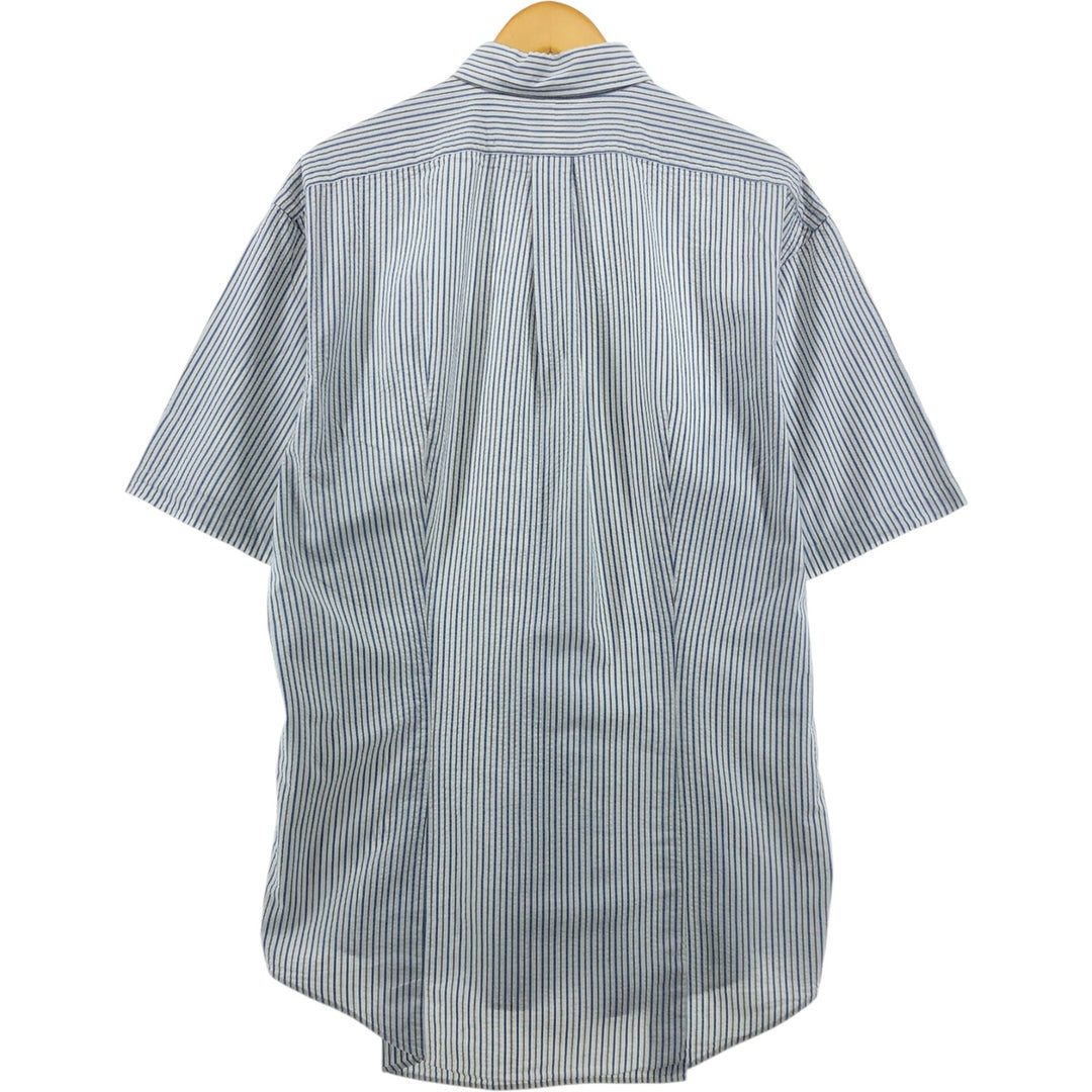 Ralph Lauren BLAIRE short sleeve button down striped shirt men's XL size cotton white type Vintage Second Hand