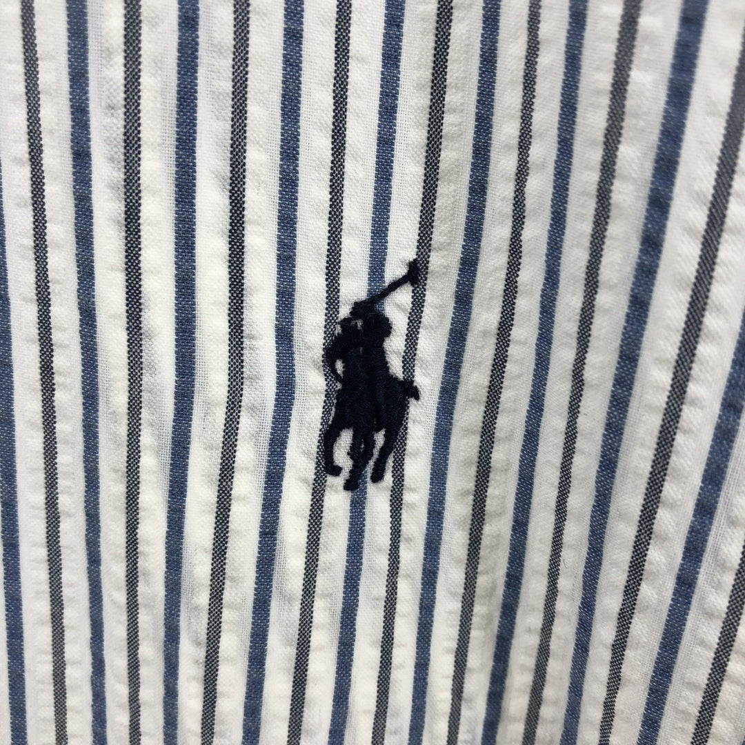 Ralph Lauren BLAIRE short sleeve button down striped shirt men's XL size cotton white type Vintage Second Hand