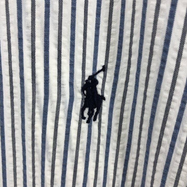 Ralph Lauren BLAIRE short sleeve button down striped shirt men's XL size cotton white type Vintage Second Hand