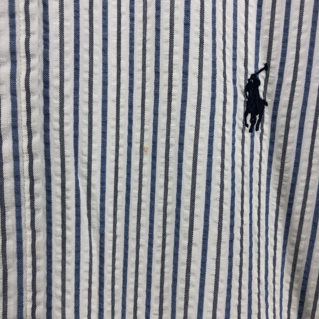 Ralph Lauren BLAIRE short sleeve button down striped shirt men's XL size cotton white type Vintage Second Hand