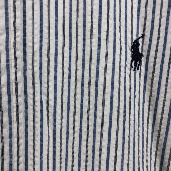 Ralph Lauren BLAIRE short sleeve button down striped shirt men's XL size cotton white type Vintage Second Hand