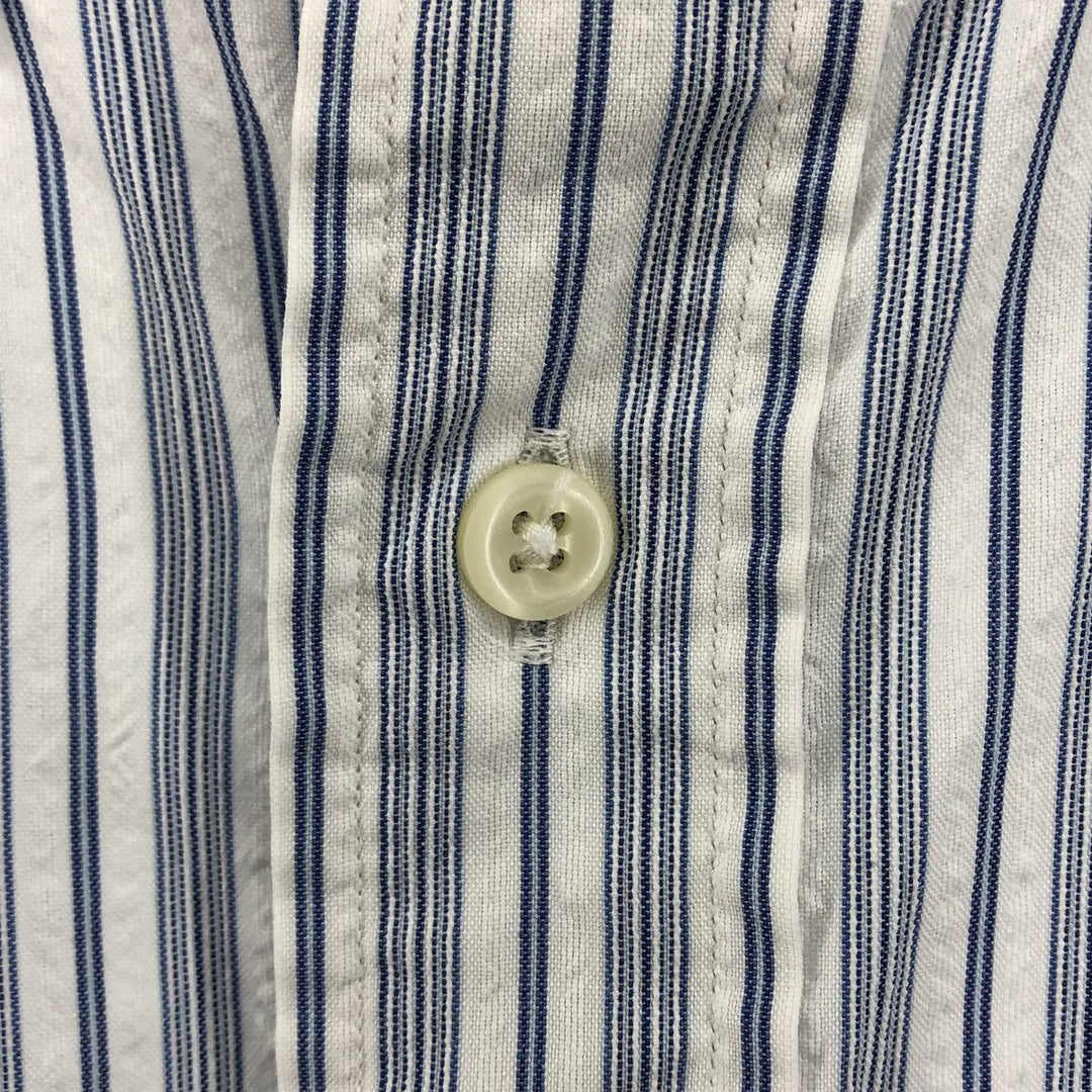 Ralph Lauren CUSTOM FIT Multi-stripe short sleeve button-down striped shirt, men's size L cotton white type Vintage Second Hand