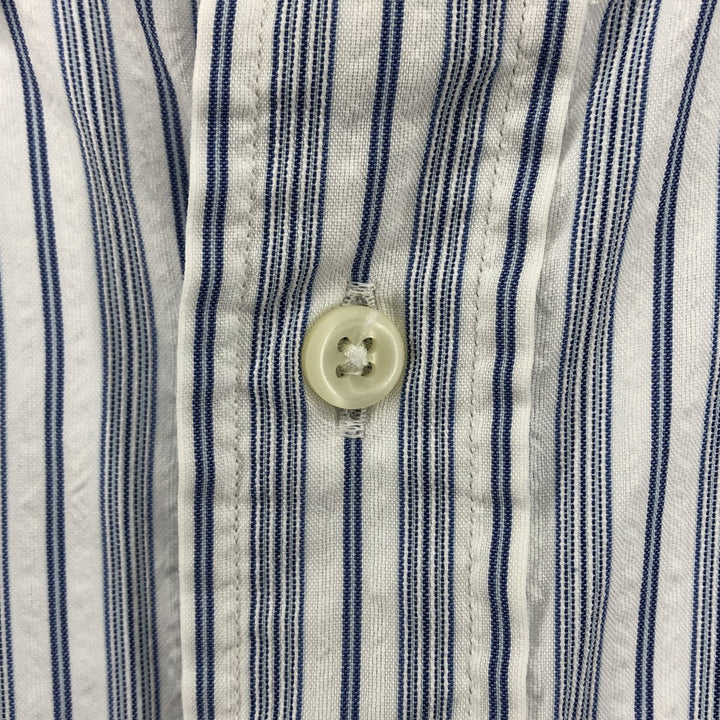 Ralph Lauren CUSTOM FIT Multi-stripe short sleeve button-down striped shirt, men's size L cotton white type Vintage Second Hand