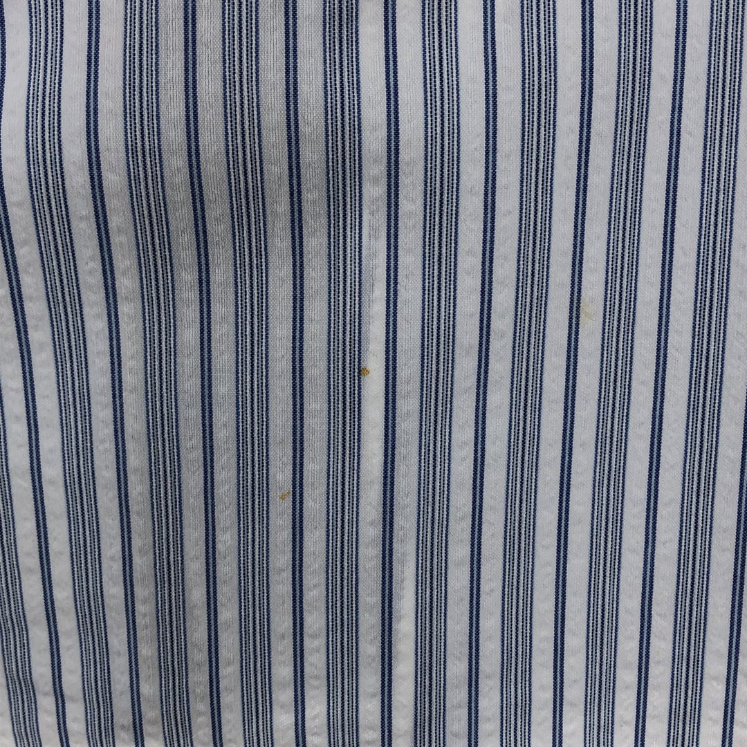 Ralph Lauren CUSTOM FIT Multi-stripe short sleeve button-down striped shirt, men's size L cotton white type Vintage Second Hand