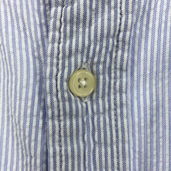 Ralph Lauren Seersucker Short Sleeve Button-Down Striped Shirt Men's XL cotton white type Vintage Second Hand