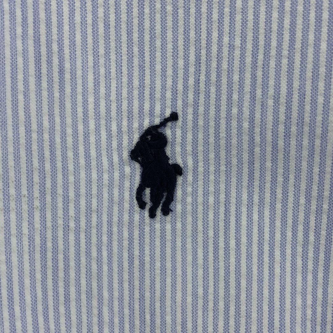 Ralph Lauren Seersucker Short Sleeve Button-Down Striped Shirt Men's XL cotton white type Vintage Second Hand