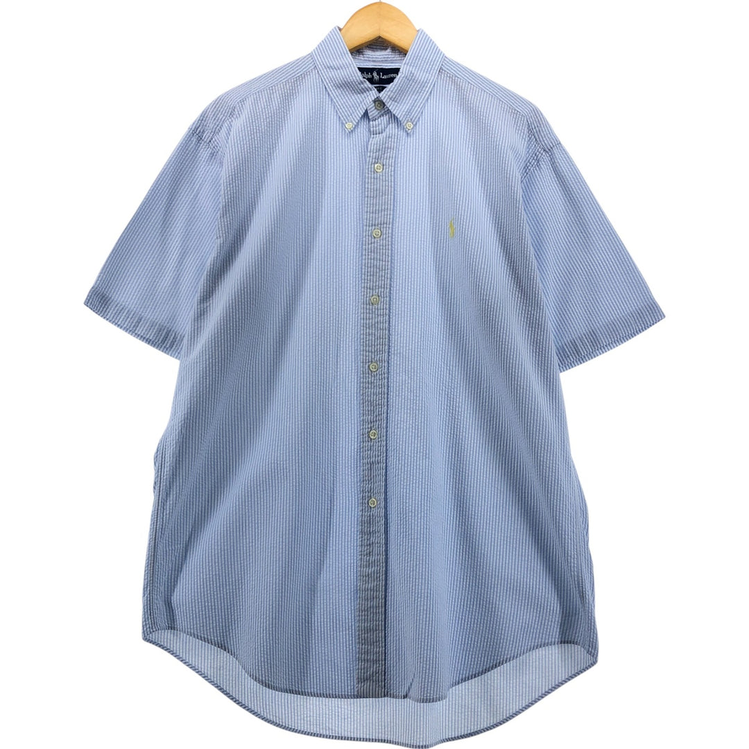 Ralph Lauren BLAKE short sleeve cotton striped shirt, men's size M cotton white type Vintage Second Hand