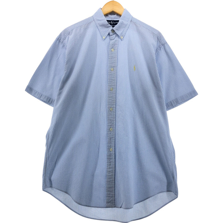 Ralph Lauren BLAKE short sleeve cotton striped shirt, men's size M cotton white type Vintage Second Hand