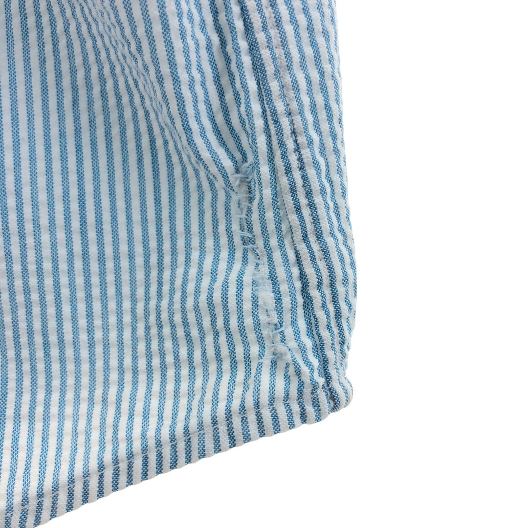 Ralph Lauren short sleeve button down striped shirt, men's size L cotton white type Vintage Second Hand