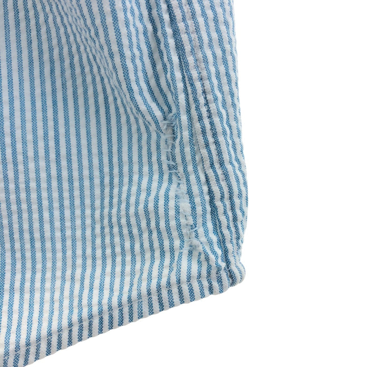 Ralph Lauren short sleeve button down striped shirt, men's size L cotton white type Vintage Second Hand