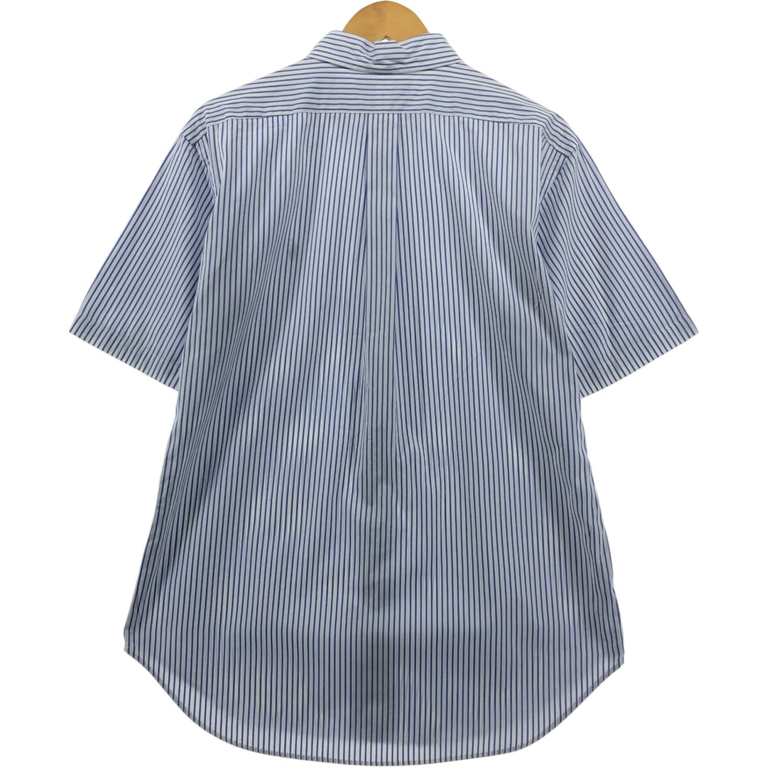 Ralph Lauren Classic Fit Short Sleeve Button Down Striped Shirt Men's Size L cotton white type Vintage Second Hand