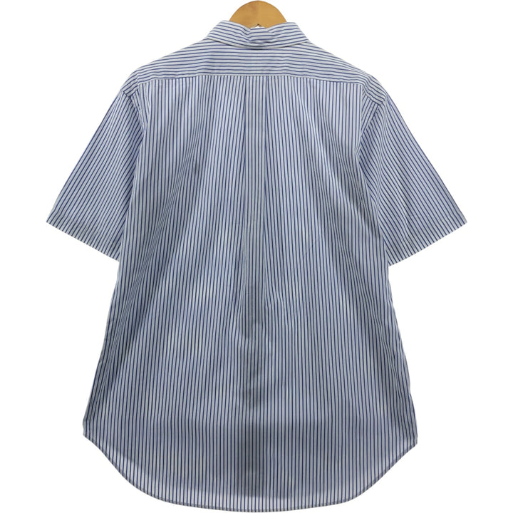 Ralph Lauren Classic Fit Short Sleeve Button Down Striped Shirt Men's Size L cotton white type Vintage Second Hand