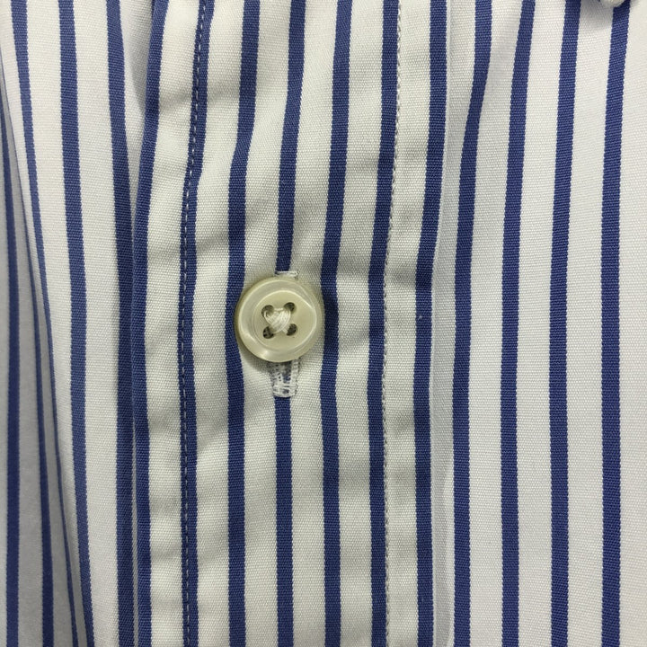 Ralph Lauren Classic Fit Short Sleeve Button Down Striped Shirt Men's Size L cotton white type Vintage Second Hand