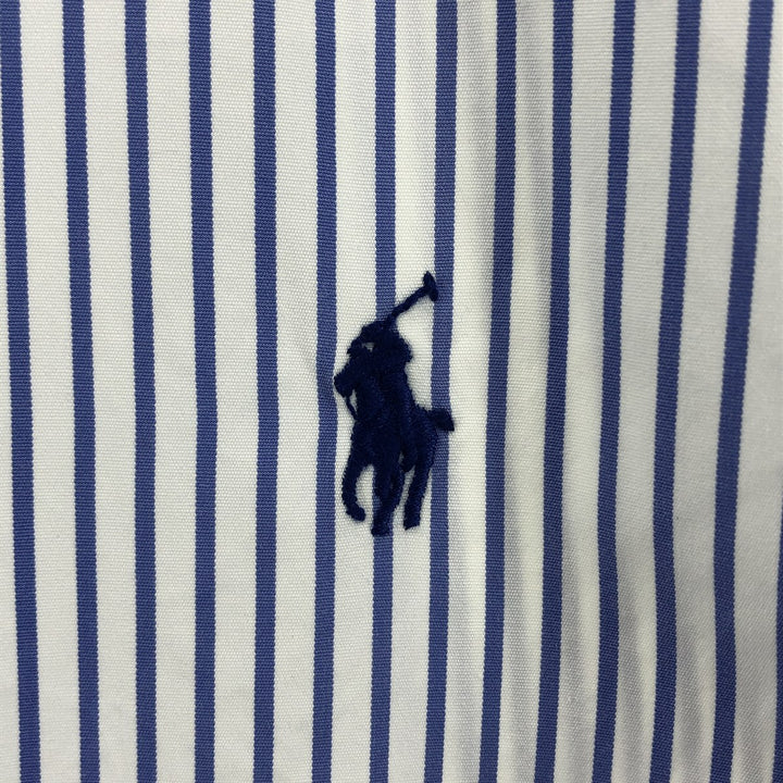 Ralph Lauren Classic Fit Short Sleeve Button Down Striped Shirt Men's Size L cotton white type Vintage Second Hand