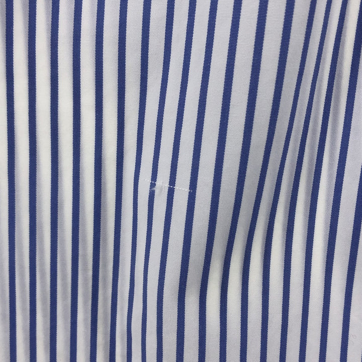 Ralph Lauren Classic Fit Short Sleeve Button Down Striped Shirt Men's Size L cotton white type Vintage Second Hand