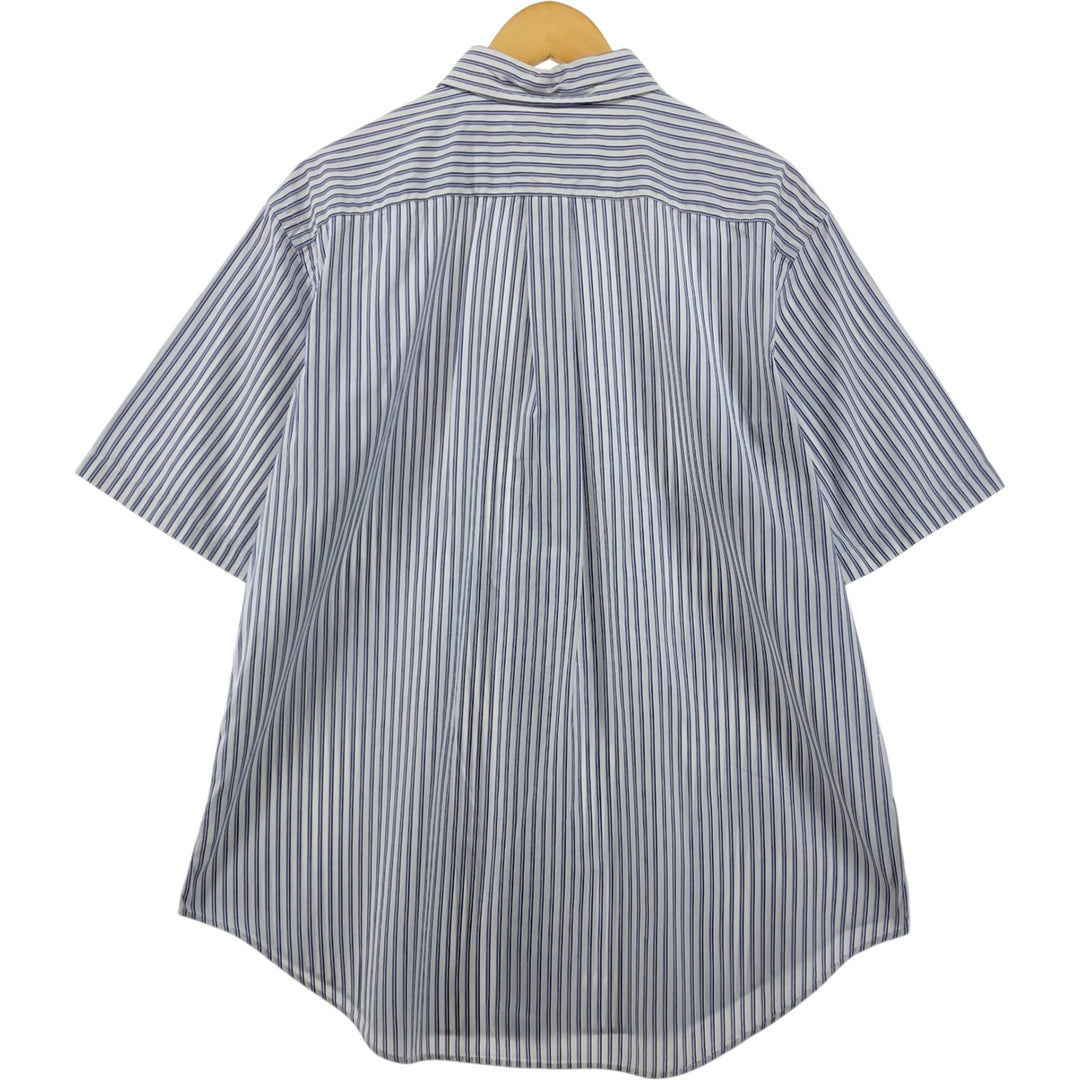 Ralph Lauren Classic Fit Multi Stripe Short Sleeve Button Down Striped Shirt Men's XL cotton white type Vintage Second Hand