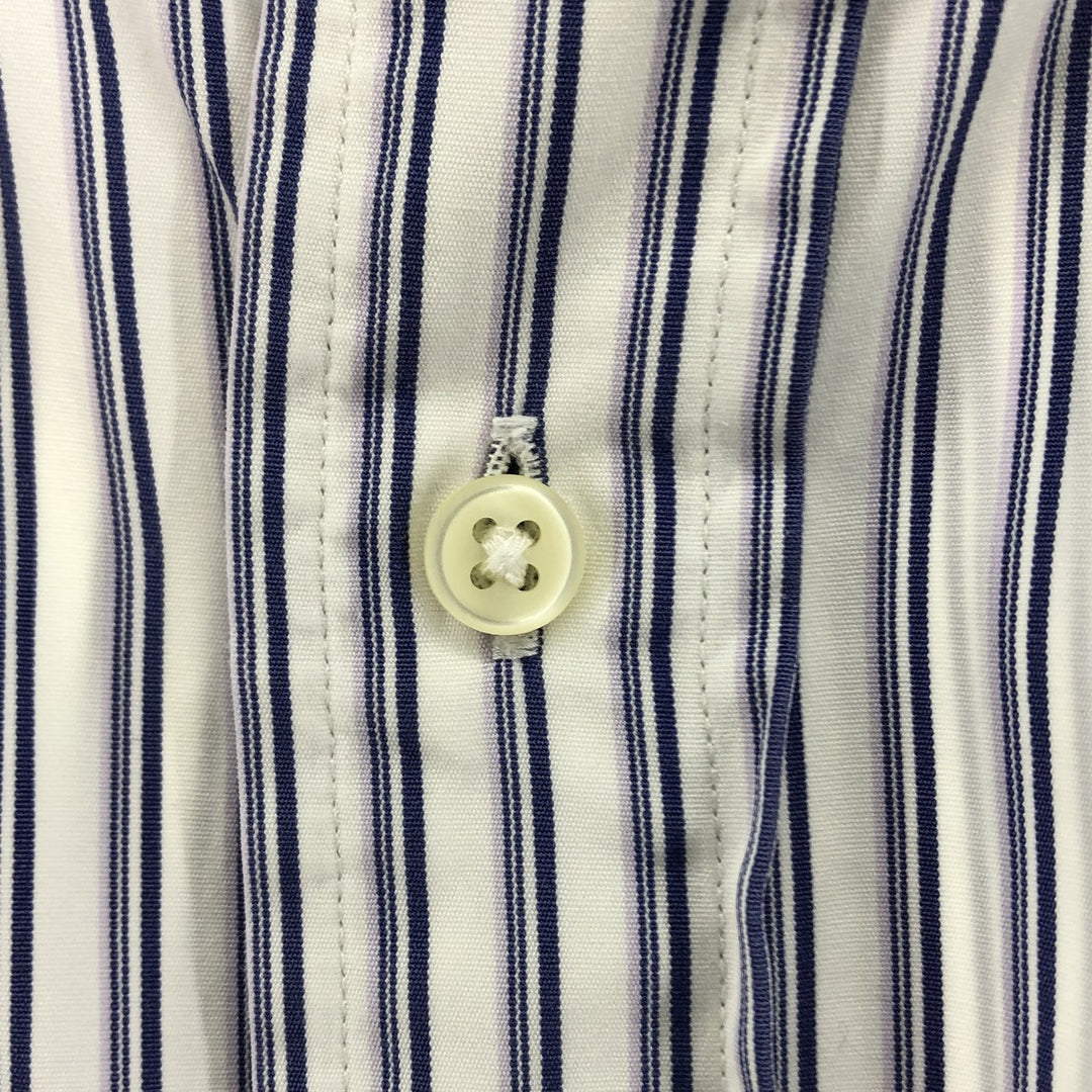 Ralph Lauren Classic Fit Multi Stripe Short Sleeve Button Down Striped Shirt Men's XL cotton white type Vintage Second Hand
